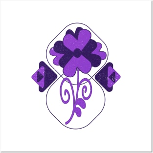 Purple flower with a rounded shape Posters and Art